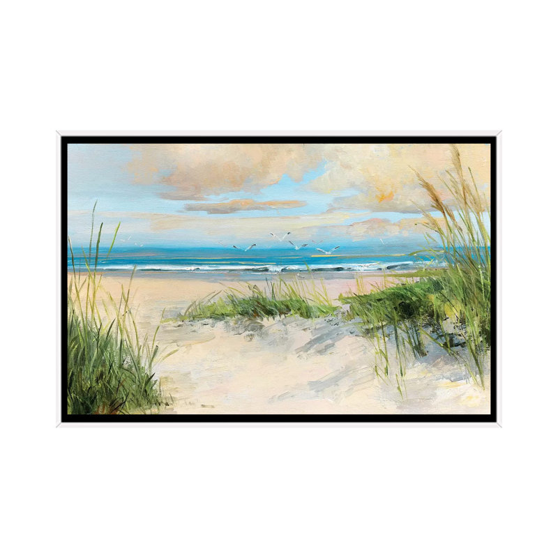 «Catching the Wind» par Sally Swatland - reproduction d'art, H 32 po x l 48 po x 1,5 po, White Framed, Pas de tapis