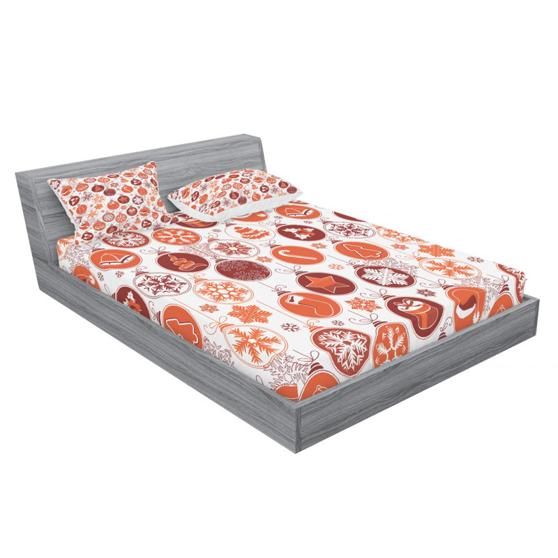 Microfiber Floral Sheet Set, Full Sheet Set with Fitted Sheet