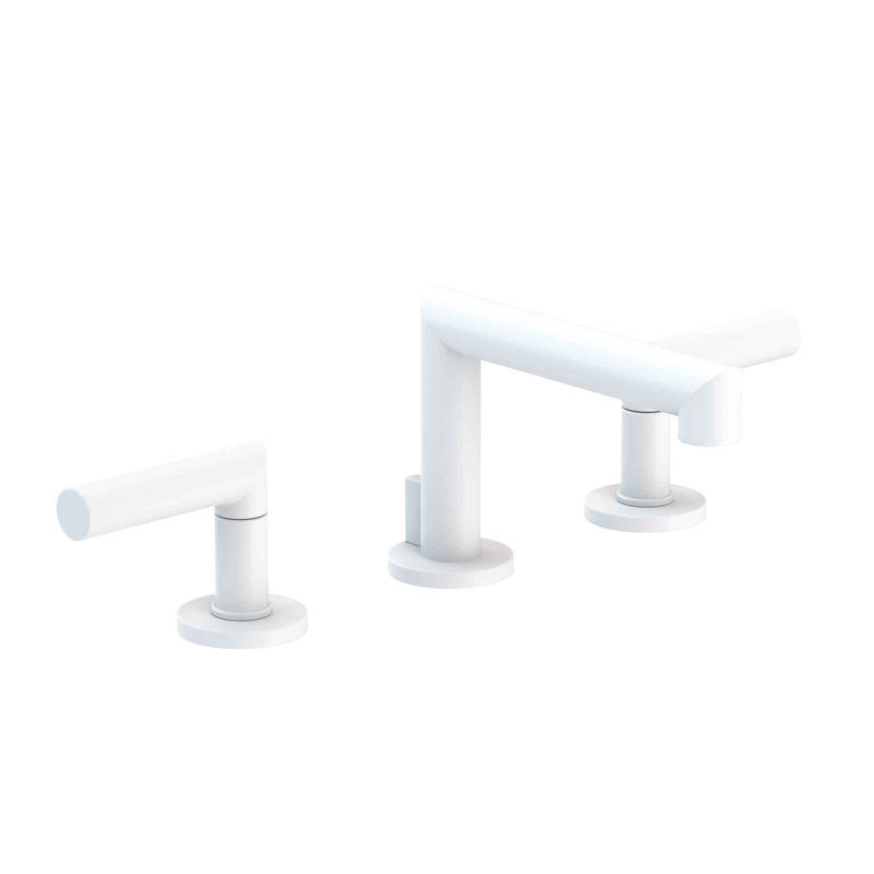 Kirsi Widespread Bathroom Faucet with Drain Assembly, Matte White