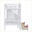 Twin Over Twin Convertible Pinewood Bunk Bed with Desk - White/Gray/Pink for Small Bedrooms