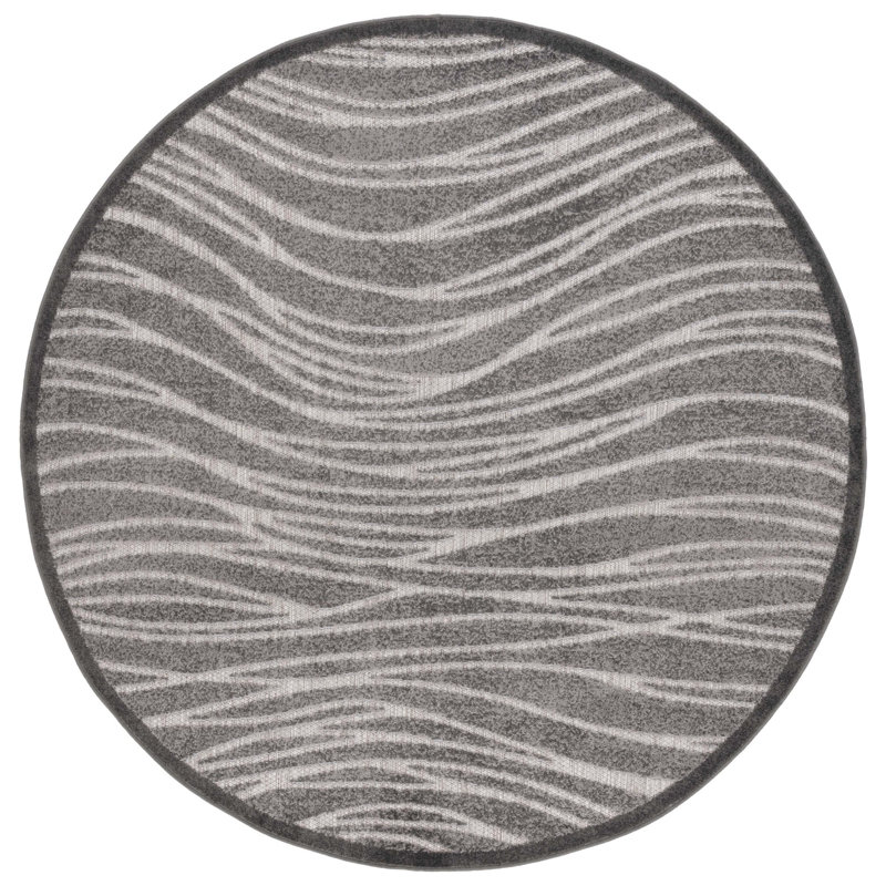 Dinicola Performance Abstract Indoor/Outdoor Area Rug, Round 6'7"