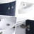 Isias 12.8" Wall-Mounted Single Bathroom Vanity Set, Small Floating Bathroom Vanity with Ceramic Basin Sink Top, 2 Doors and 1 Shelf