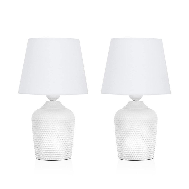 Asahd Table Lamp, White, White
