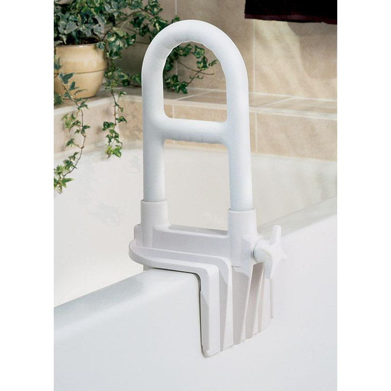 Bilevel Bathtub Grab Bar, Stainless White