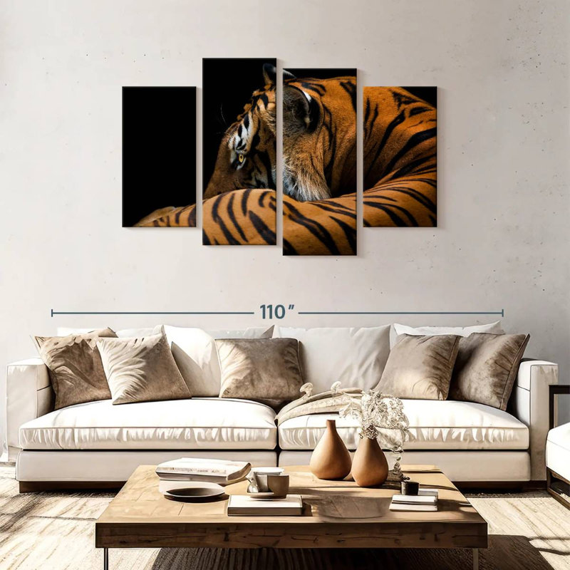 Tigre majestueux, H 48 po x l 75 po