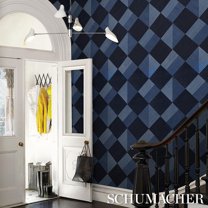 Schumacher X Backdrop Maestro Wallpaper, Blue