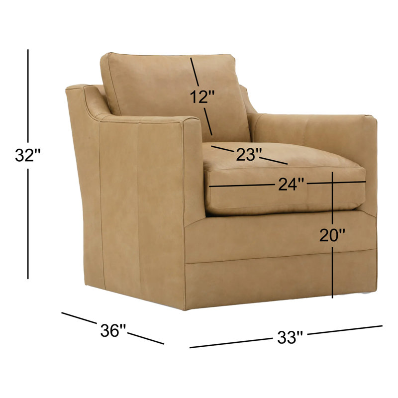 Chaise pivotante en cuir Madeline