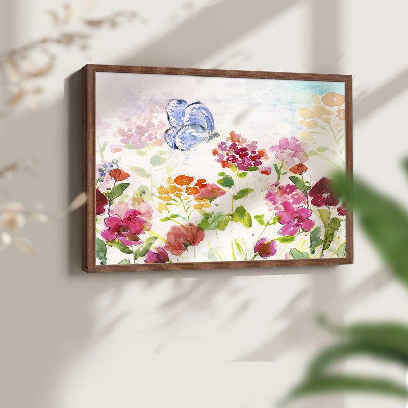 Summer Garden Butterfly -Framed Print - Restickable