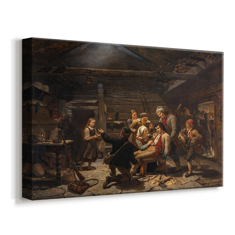 «The Wounded Bear Hunter» - Adolph Tidègre-galerie enveloppée, 8 x 12