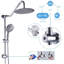 Double douche combinée, pomme de douche en acier inoxydable de 10 pouces, pulvérisateur à main à 5 réglages avec barre coulissante réglable en plastique et tuyau-60169650