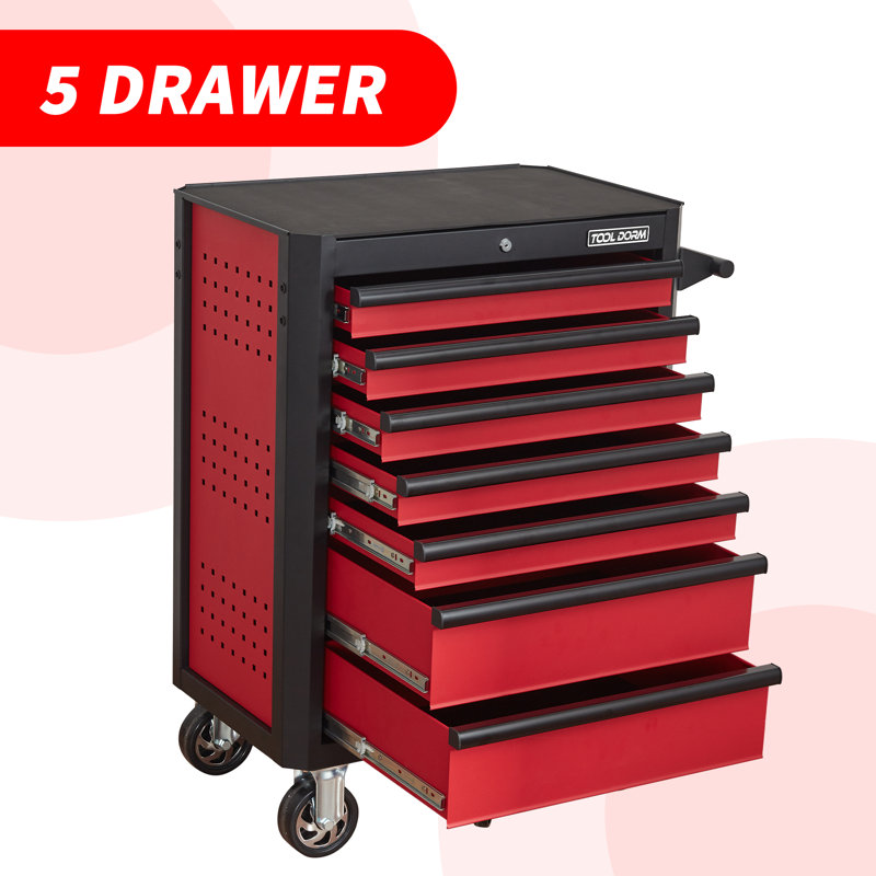 -Drawer Rolling Tool Cabinet Carbon Steel Garage Workshop Storage