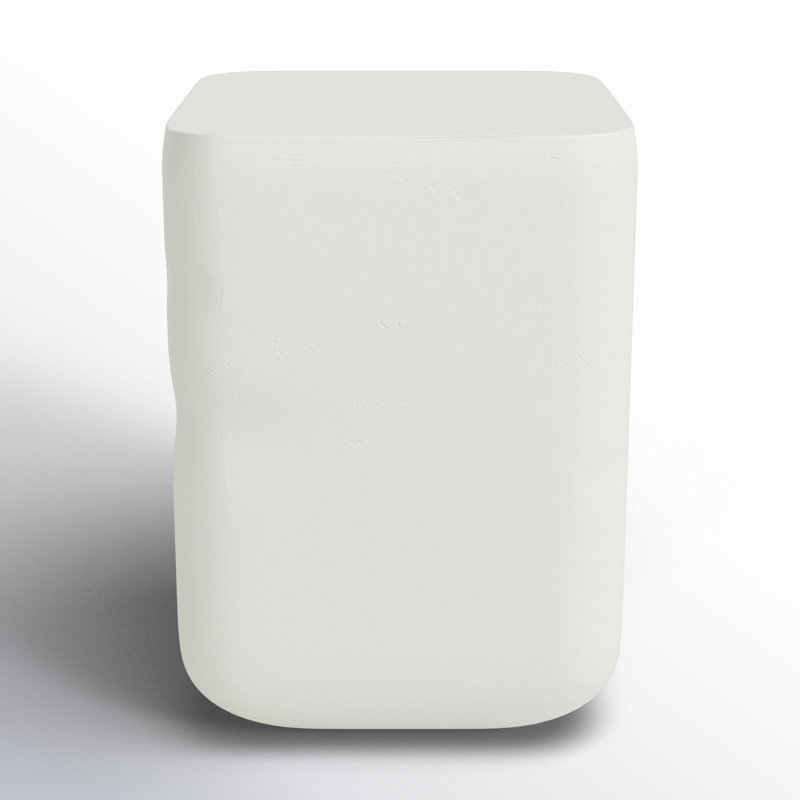 Abramson Square Metal Outdoor Side Table , 14.5'' in. W 14.5'' in. D, Matte White