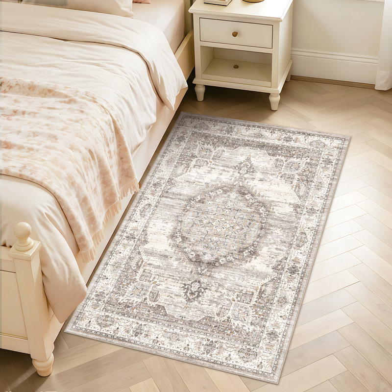 Washable Area Rugs 3x5 Entryway: Soft Low Pile Mat Machine Washable Indoor Doormat Lightweight Entry Rug Anti Slip Backing Rugs for Living Room Bedroom Kitchen Bathroom 3'x5' Beige