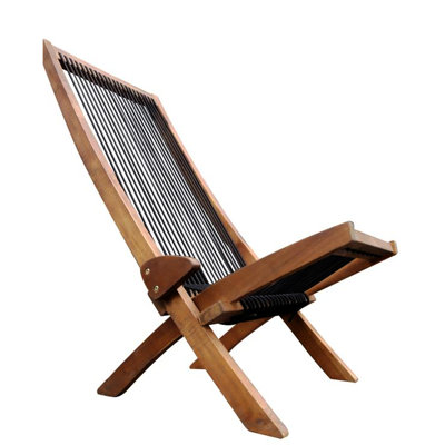 Solid Wood Folding Chair For Indoor Recreation - Ideal No Assembly Simple Storage And Movement Roping Outdoor Rest Stylish Convenient Transport