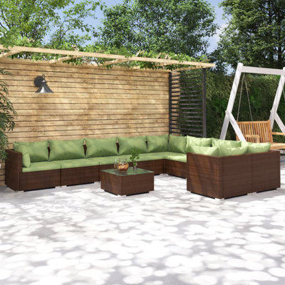 10 Piece Lounge Set with Cushions