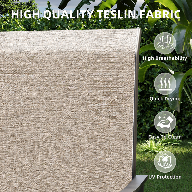 Ensemble repas d'extérieur en fer 7 pièces 7 pièces, Beige