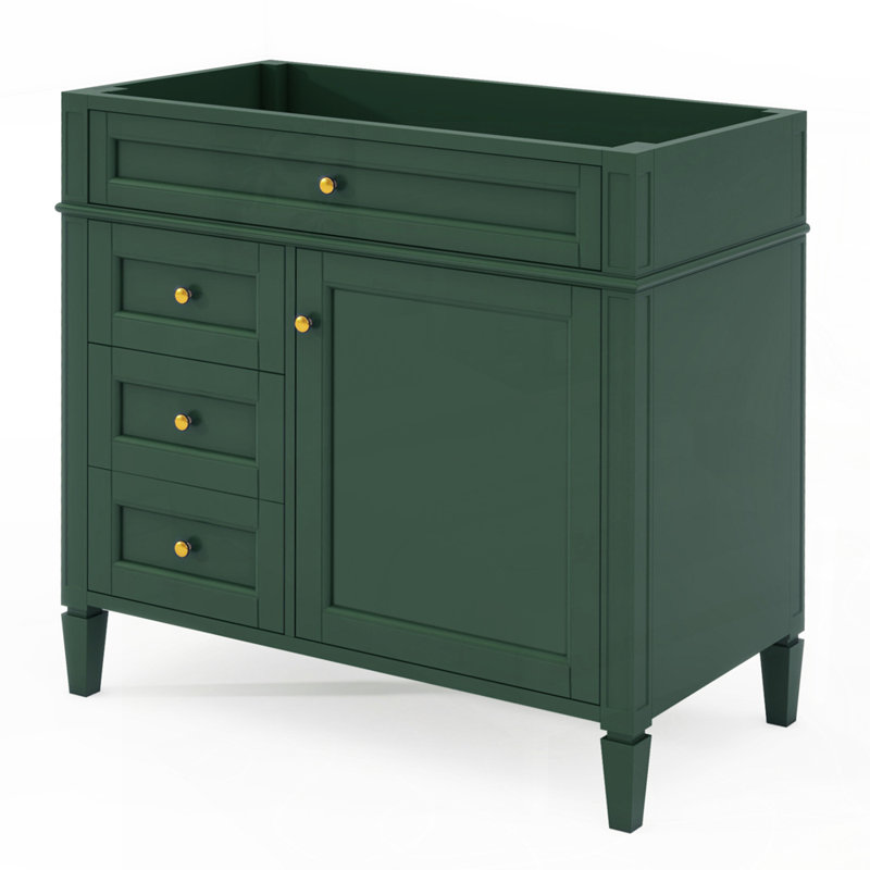 Meuble-lavabo moderne avec rangement abondant et design élégant, Vert