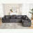 Oversized Modular Sectional Sofa Couch Set,L-Shaped Sofa Sectional, 5 Seater Sofa For Living Room Corduroy Upholstered Sofa Set With 7 Free Pillows-1659597440