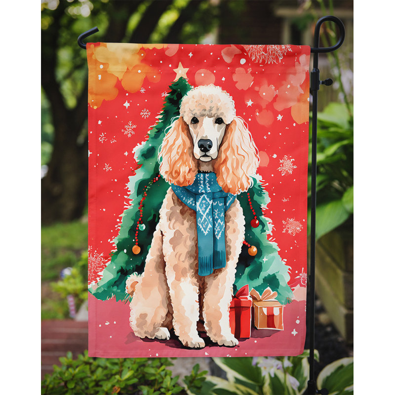 Drapeau de Noël caniche, H 15,5 po x l 11,25 po