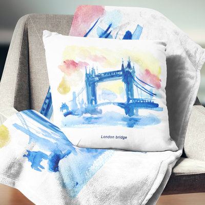 London Hand drawn - Cityscape Printed Pillow