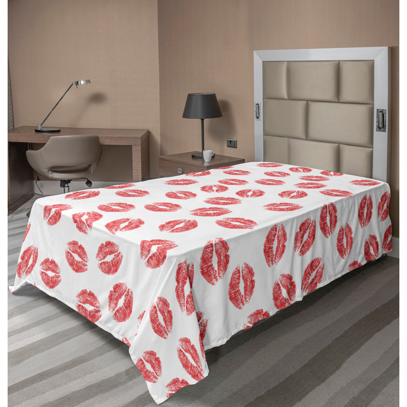 Drap rouge et rouge à lèvres Ambesonne, Simple TG