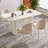 55.11" Modern Rectangle Cream White Dining Table Set with 4 Chairs for Kitchen, Bar, Living Room-1200877693-1200877692
