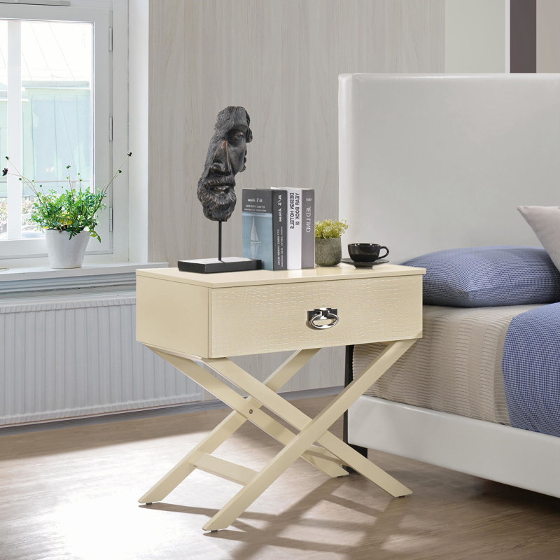 1 - Drawer Nightstand, Beige