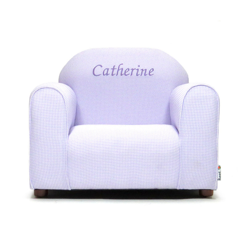 Fauteuil club personnalisé Keet, Gingham, Mauve, Oui, Lavande
