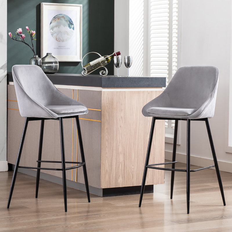 Layken Bar Stool, Bar Stool (29" Seat Height), Gray