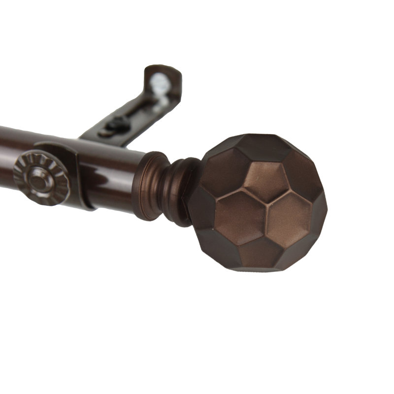 Tringle à rideaux simple réglable 0,81 po Campanella, Cacao, 18" – 28"