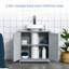 Armoire de salle de bain, armoire de rangement à piédestal, base de meuble-lavabo, armoire de salle de bain sous évier avec découpe en U et tablette interne réglable