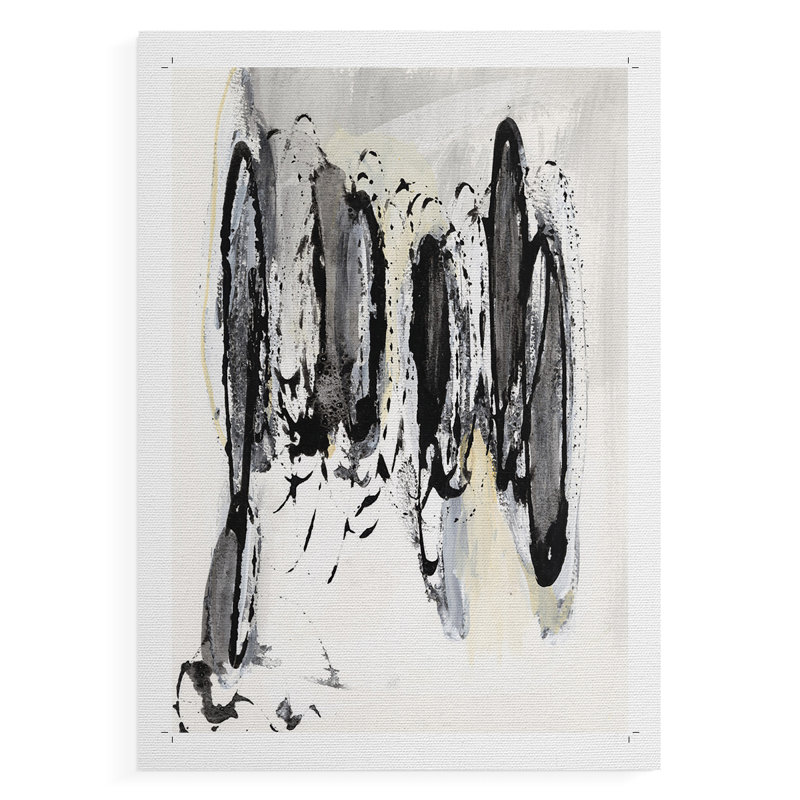 Grey Scribbles I -Canvas Print Only - NOT FRAMED, 27" H x 18" W