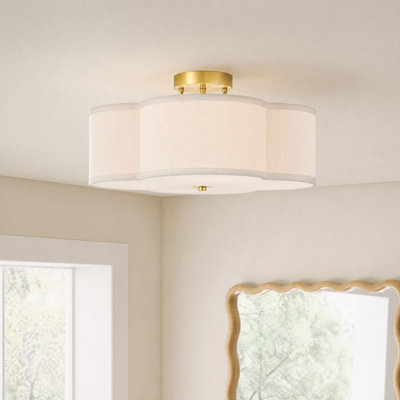 Plafonnier semi-encastré en tissu 4 lumières