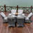 Leigh 6 - Person Wicker Patio Dining Set with Rectangular Table , Cushions Included-1238595004-1238595011