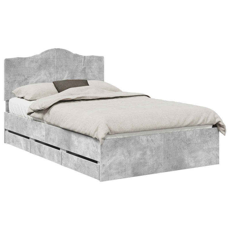 Bed, Double (4'6), Concrete Grey