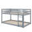 Wood Twin Over Twin Low Bunk Bed With Ladder-1014742010