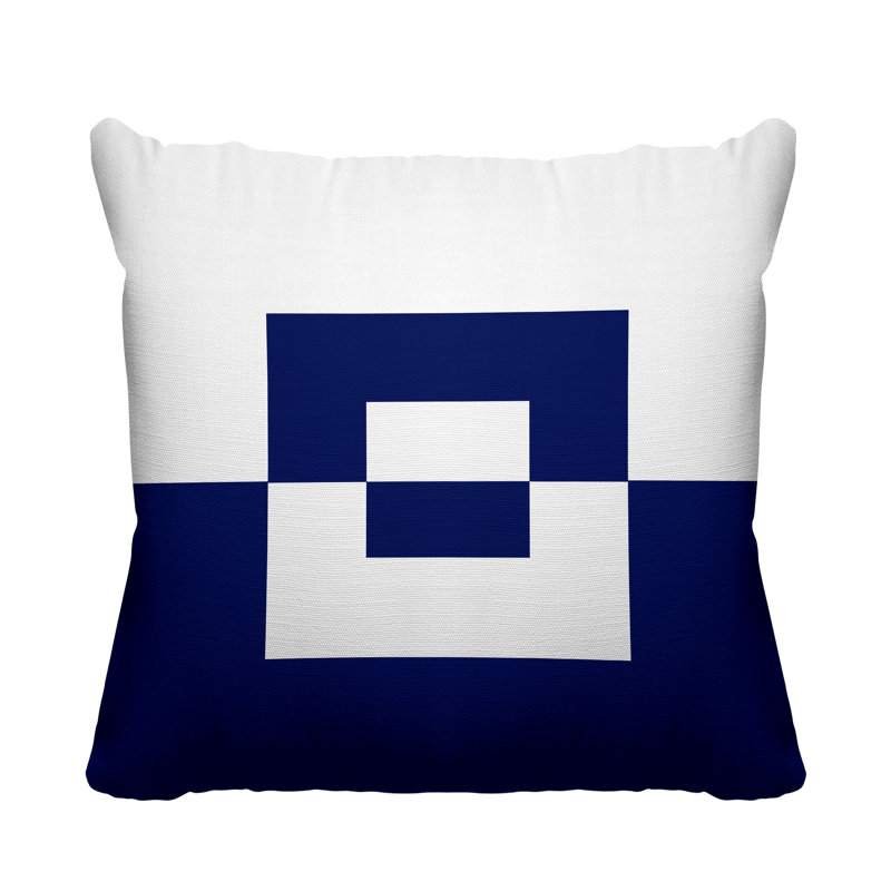 Coussin décoratif intérieur / extérieur Granger, L 19 po x H 19 po, Bleu marine