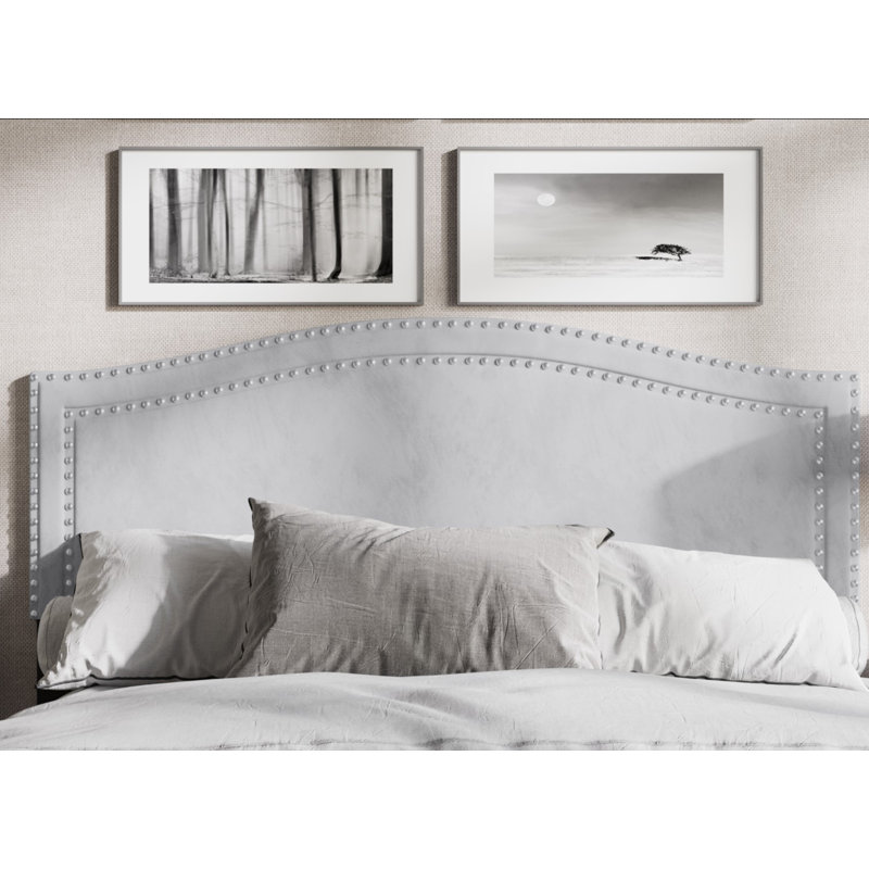 Tête de lit tapissier Duyne, Gris argenté, Grand