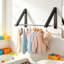 Foldable Wall Mounted Clothes Rack - Space-Saving Aluminum Hanger