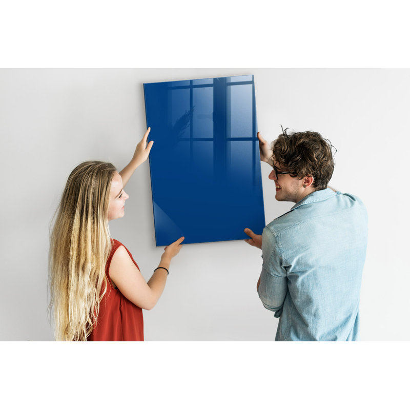 Magnetic Glass Dry Erase Board, Blue