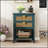 Natural Rattan 2-Drawer Side Table with Semi-Circular Handles, Ideal for Bedroom, Living Room, and Study Decor.-835796791