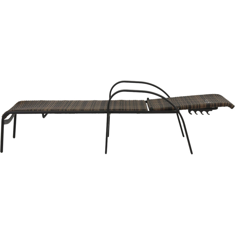 Guthki Outdoor Rust-Resistant Metal Chaise Lounge, Brown/Java Brown
