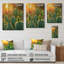 Cactus au coucher du soleil - Décoration murale en bois de cactus floral - sur bois de pin naturel-436575686