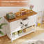 Console de bar blanc et chêne clair avec armoire à 2 portes, tiroir et support à vin | Buffet café avec tablette de rangement pour la salle à manger, la cuisine ou le couloir