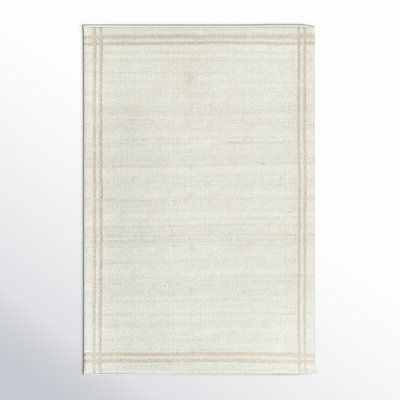 Lavande Geometric Wool Area Rug in Ivory/Tan