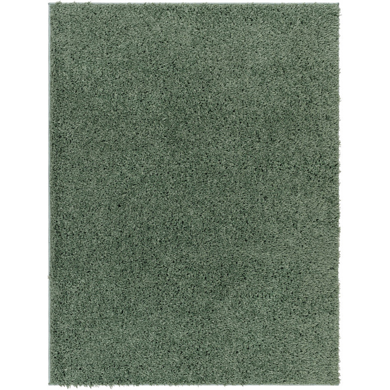 Tapis noir en polyester tissé à la machine de couleur unie Ozil, Rectangle 7 pi 10 po x 10 pi