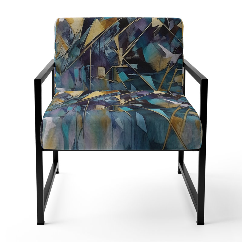 Chaise d'appoint rembourrée Golden Explosion Triangles III, Noir
