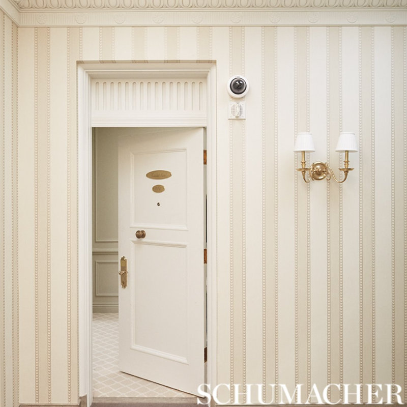 Lansdowne Strie Stripe Wallpaper, Limestone