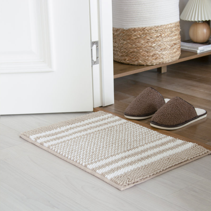 Tapis pour salle de bain antidérapant Jarrion, Brun, L 24 po x l 16 po