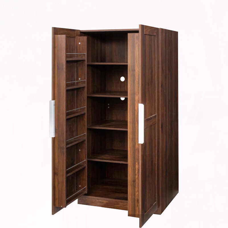 Freestanding Kitchen Pantry Cabinet in Walnut